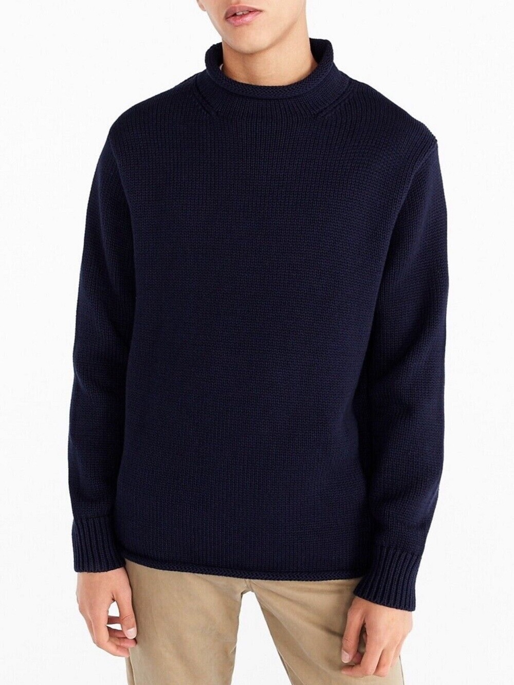 J. Crew Always Rollneck Sweater knit Pullover mock neck Navy jcrew j.crew